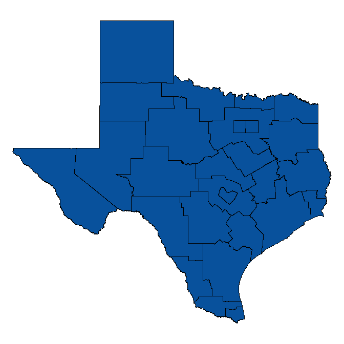 Map of Texas showing Texas Statewide System